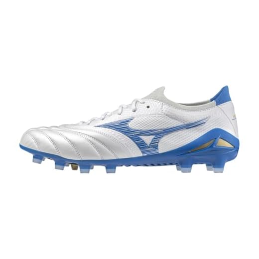 Mizuno Men's Morelia Neo IV Beta Made in Japan KL Soccer Shoe, White/Mugen Blue, 10.5