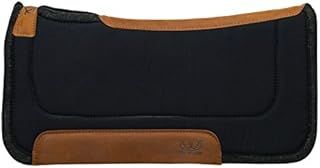 Weaver Leather Herculon Top, Straight Saddle Pad - Wool Felt Liner, Black, 32