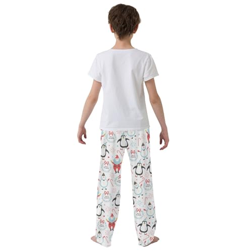 Boys' Pants Christmas Santa Snowman Penguin Long Bottoms Jogger Pants Elastic Waist Trousers with Pockets S-XL3