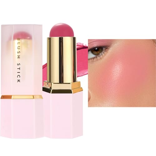 Ruwshuuk Barra De Rubor,Rubor Líquido Hidratante Impermeable | Iluminador Facial Natural Y Duradero Para Piel Seca Grasa Pómulos Cejas Labios Cumpleaños