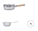 18 cm argento neve padella con coperchio antiaderente noodle pot zuppa pentola latte padella friggitrice famiglia piccola friggitrice con rete (dimensioni: 18 cm di lunghezza x 7,4 cm di altezza)