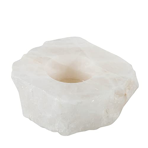 The Chrysalis Stone | Candle Holder | Clear Quartz | 1 Pc | Raw Crystal Decor, Tea Light, Healing Stone, Reiki, Chakra, Yoga, Meditation Accessories #TOP1