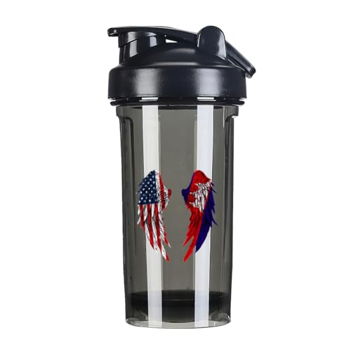 Wings America and Cambodian Flag 18 Ounce Shaker Cup,Fashion Theme Pattern Shaker Bottle Leak-proof Workout Shake Bottles 500ML/18 oz Perfect for Pre Workout