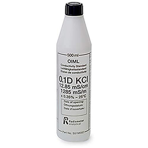 Hach S51M001 KCl 1D Conductivity Standard, 500 mL, 1 Demal KCl, 111, 3 mS/cm at 25 °C (Radiometer Analytical)