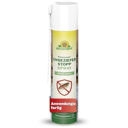 Neudorff Permanent UngezieferStopp Spray Zuverlässige Sofortwirkung gegen Fliegen Flöhe Silberfische Milben und anderes Ungeziefer für Innen und Außen 300 ml