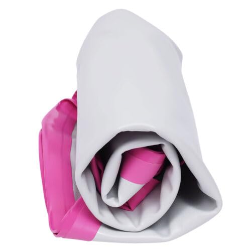 Tappetino gonfiabile, per sport, yoga, allenamento, ginnastica, con pompa, rotondo, per yoga, per la casa, la palestra, l'allenamento, lo sport, 100 x 10 cm, rosa