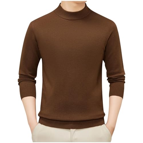 Xiaojmake Mens Basic Mock Neck Sweater for Men Soft Slim Fit Pullover Wool Blend Lightweight Long Sleeve High Neck Sweaters