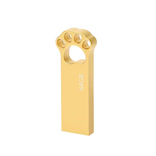 Pendrive 64 GB, Metal Memoria USB 64 GB Mini Pen Drive USB 2.0 Memoria Flash 64GB para Computadoras, Tabletas Almacenamiento de Datos Externo (Oro)