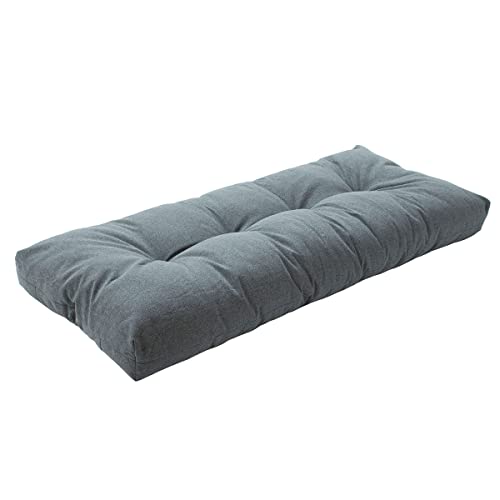 FUNHOME Outdoor Bench Cushion 45 x18 inch with Non-Slip Grips,Water Resistant Porch Swing Cushion,Bench Pillow Pads,Tufted Cushions for Patio Garden Furniture,45" Seat Cushions(Dark Gray)