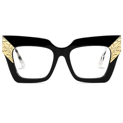 Image of Zeelool Retro Oversized Square Blue Light Blocking Glasses ZJGA652634-03B Black