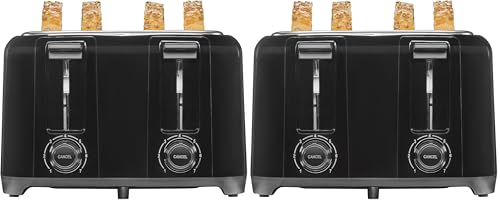 Image of Proctor Silex 4 Slice Toaster with Extra Wide Slots for Bagels, Cool-Touch Walls, Shade Selector With 7 Browning Levels, Toast Boost, Auto Shut-off and Cancel Button, Black (24215PS) (Pack of 2)