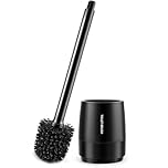 Toilet Brush Toilet Bowl Cleaner Brush and Holder with Dense Durable Scrubbing Bristles Black Toilet Scrubber for Bathroom Deep Cleaning