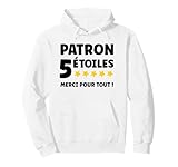 Humour Patron 5 étoiles merci pour tout Depart super patron. Cadeau idéal pour un patron au top. Offrez-le à votre chef pour un départ pour dire merci à un patron remarquable et inspirant.