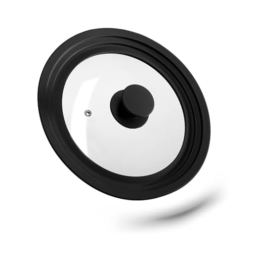 Relaxdays deksel universeel, flexibele glasdeksel met siliconen rand, potten & pannen Ø 20-24 cm, zwart