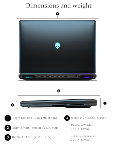 Image of Alienware (2025) 16 Area-51 Gaming Laptop, GeForce RTX 5080, Ultra 9 275HX (24-Core - Up to 5.4GHz), 16 inch QHD+ 240Hz, 16GB GDDR7, Wins 11 Pro, Office License, Backlit KB (32GB DDR5 | 2TB SSD)