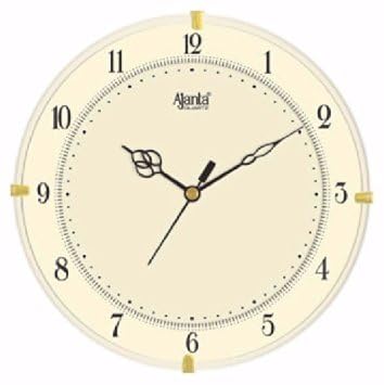 Image of Ajanta Simple 11 Inches Step Movement Wall Clock for Home and Offices(Ivory)