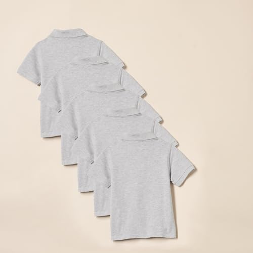 Image of Amazon Essentials Boys and Toddlers' School Uniform Short-Sleeve Pique Polo Shirts, Breathable Cotton, Button Closure