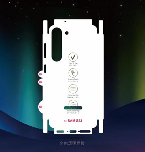 Image of Techsage Tpu Back Screen Protector Unbreakable Membrane Scratch Guard Transparent Protective Compatible With Samsung S23 Cellphone