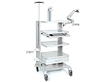 Entworfen mit 4 Regalen Bieffe Italia PP53224 X + accesso Pro Cart-4 Fachböden, Tastatur, Monitor Unterstützung, Schublade