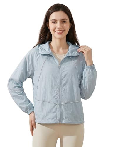 Image of Venzina UPF 50+ Women's Slim-Fit Sun Protection Hoodie -Lightweight & Breathable Summer Jacket with Reflective Trim, Adjustable Hem for Outdoor, Commute, Sport, Travel