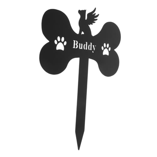 Totority 犬用骨型メモリアルスタンド 屋外対応ペット墓標 メモリアル杭 犬の記念銘板 墓地の装飾用 軽量設計で設置簡単