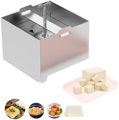 Prensa de tofu de acero inoxidable, 500 g, con bandeja recogedora...