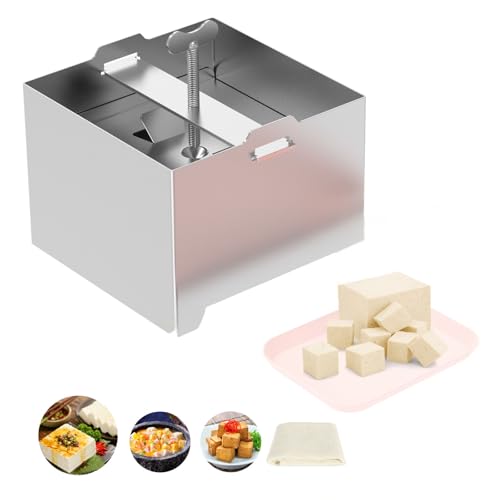 Produktfoto von Tofupresse Edelstahl 500g Tofu Presse mit Auffangschale Seihtuch Paneer Maker Druckregulierung für Hausgemachten Tofu&hellip;