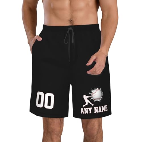 Custom Swim Trunks Men Baseball Personalized Beach Shorts with Name Number Customized Swim Shorts4