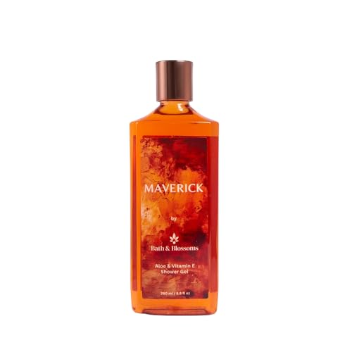 Image of Bath & Blossoms Maverick Shower Gel | Warm Citrus & Spice Fragrance | Rich Foaming Lather | Aloe Vera & Vitamin E | Gentle Moisturising formula suitable for all skin types | Vegan & 100% Paraben Free | Premium Body Care