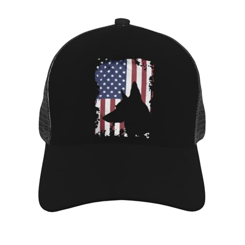 German Shepherd American Flag Mesh Baseball Cap - Classic Adjustable Peak Cap, Trucker Hat for Men & Women2