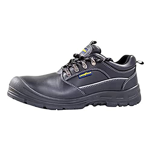 Goodyear G140-41PC - Botas de Seguridad Unisex - Piel Flor Negra - S3 SRC - Protección Composite - Suela Antideslizante - Talla 44 - Ideal para Construcción y Manufactura