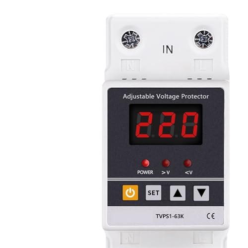 Protector de sobrevoltaje 40A ajustable con relé de reconexión automática en carril DIN 220V