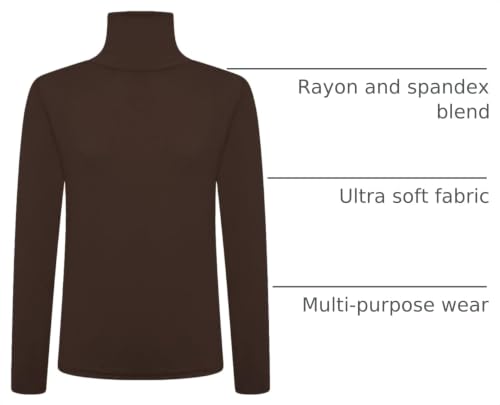 Image of Loxdonz Girls Long Sleeve Turtleneck Tee Shirt Kids Casual High Neck Tops T-Shirts | Youth Size 3-14