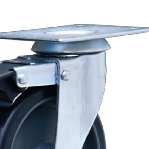 Rodízio giratório com placa e freio 4