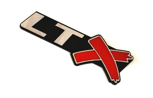 Image of 2pcs LTX Emblems Side Rear Lid Trunk 3D Badge Replacement for Chevy Corvette LS LT ZL SS LTX (Chrome Red), EI-SilveCutom#2
