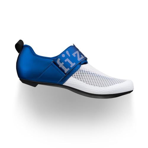 Fizik Men's Transiro Hydra Triathlon-Biking-Shoes, White/Metallic Blue, 12.52