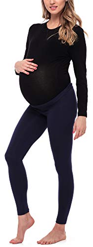 Preisvergleich Produktbild Be Mammy Lange Umstandsleggings aus Viskose BE20-253 (Marineblau, S)