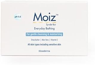 Moiz Syndet Bathing Bar | pH 5.5 | With Shea Butter, Aloe Vera & Vitamin E | Paraben & Cruelty-Free - 75gm