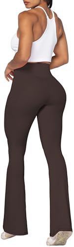 Image of Sunzel Flare Leggings, Crossover Yoga Pants with Tummy Control, High-Waisted and Wide Leg