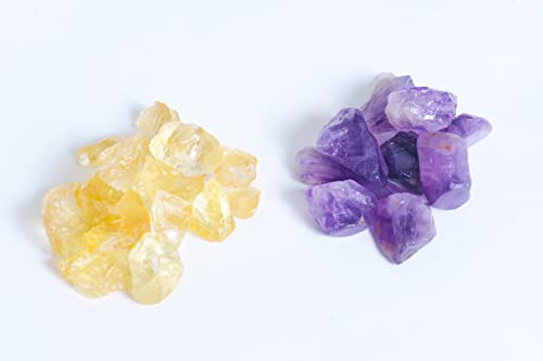 Image of Natural Citrine & Amethyst Combo 100g - Raw Crystal Rough Stone for Reiki & Manifestation