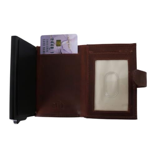 Nova Leather Compact RFID Protected Wallet (Mahogany)4