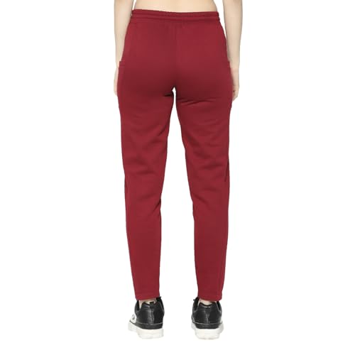 Image of Being Human Maroon Slim Fit Women's Track Pants Clothing