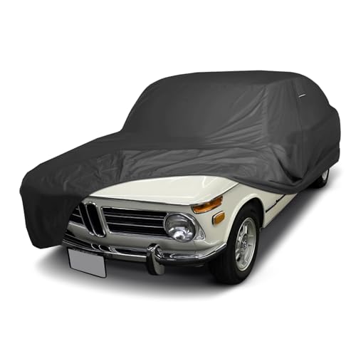 Image of iCarCover Premium Custom Car Cover for 1966-1976 BMW New Class 2-Door Sedan Heavy Duty Waterproof All Weather Rain Snow Sun Protector Custom Full Exterior Indoor Outdoor Protection Car Cover (Black)