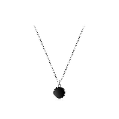 Collier de clavicule argent 925 pendentif noir cadeau femme