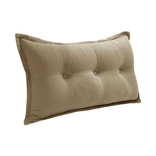 WOWMAX Headboard Pillow Twin XL Dorm Bolster Reading Pillow for Bed, Camel