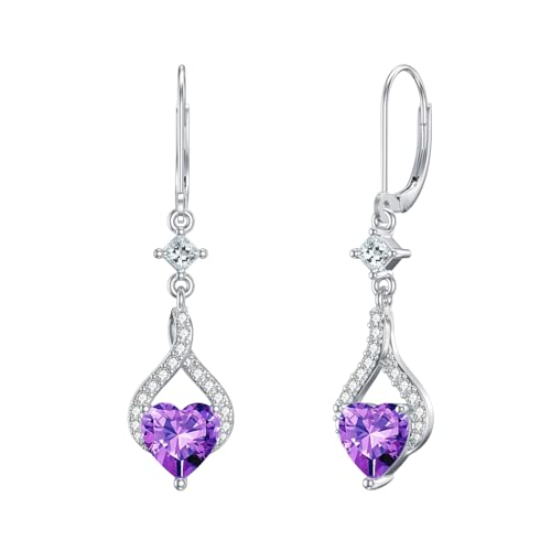 Boucles d'oreilles cœur argent et grenat à porter au quotidien pour femme
