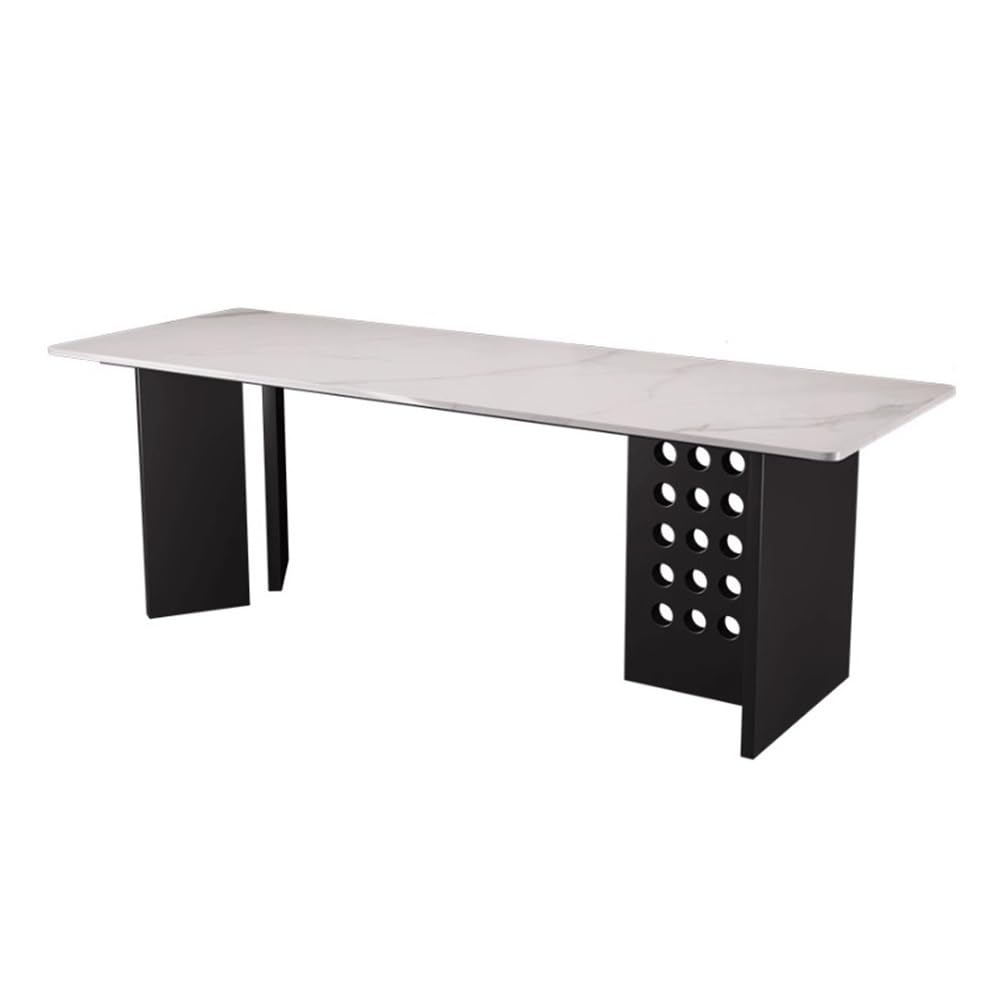 Nowoczesne biurko szefa kuchni z płytą kamienną i stabilnymi metalowymi nogami, minimalistyczne biurko do domowego biura, biurko komputerowe (XL)