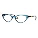 SA106 Womens Retro Design Narrow Cat Eye Plastic Reading Glasses Blue +2.0