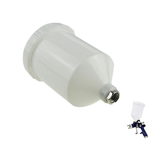 ORAZIO HVLP Pistolet à Peinture Gravité 600ml Gobelet en Plastique avec Connecteur Fileté SP22142002