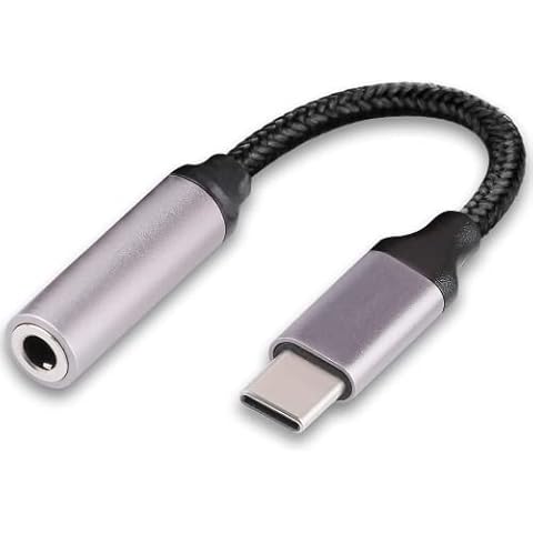 VAKS USB C Male to 3.5mm Female Headphone Jack Adapter,Type C to Aux Audio Cable Cord Compatible with Samsung Galaxy S22+ S21 Ultra S20 S10 S9 Note 20 10, Google Pixel 6 Pro/5/4/3/2,Light Purple Cover